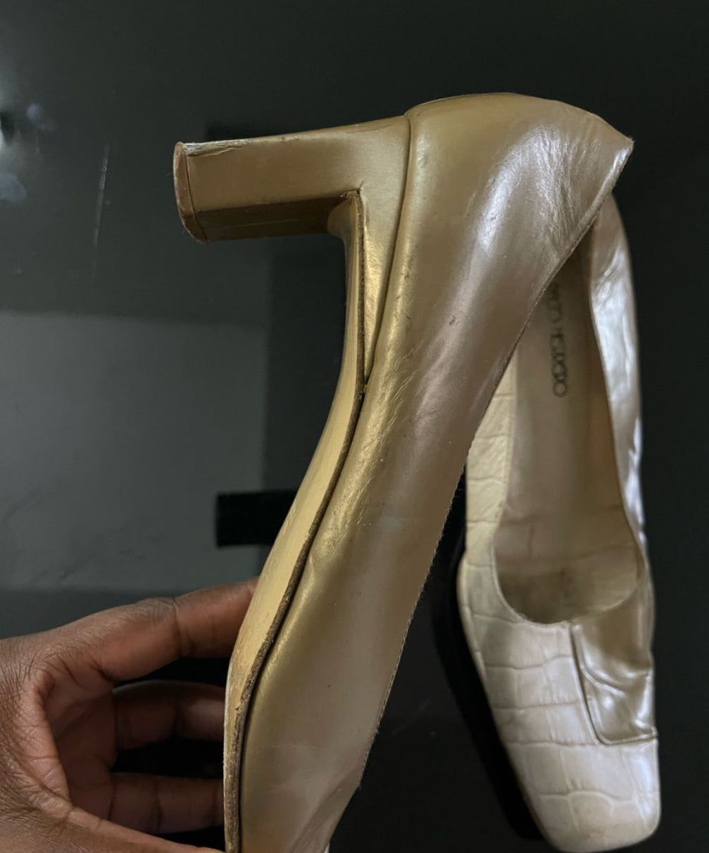 square toe vintage heels