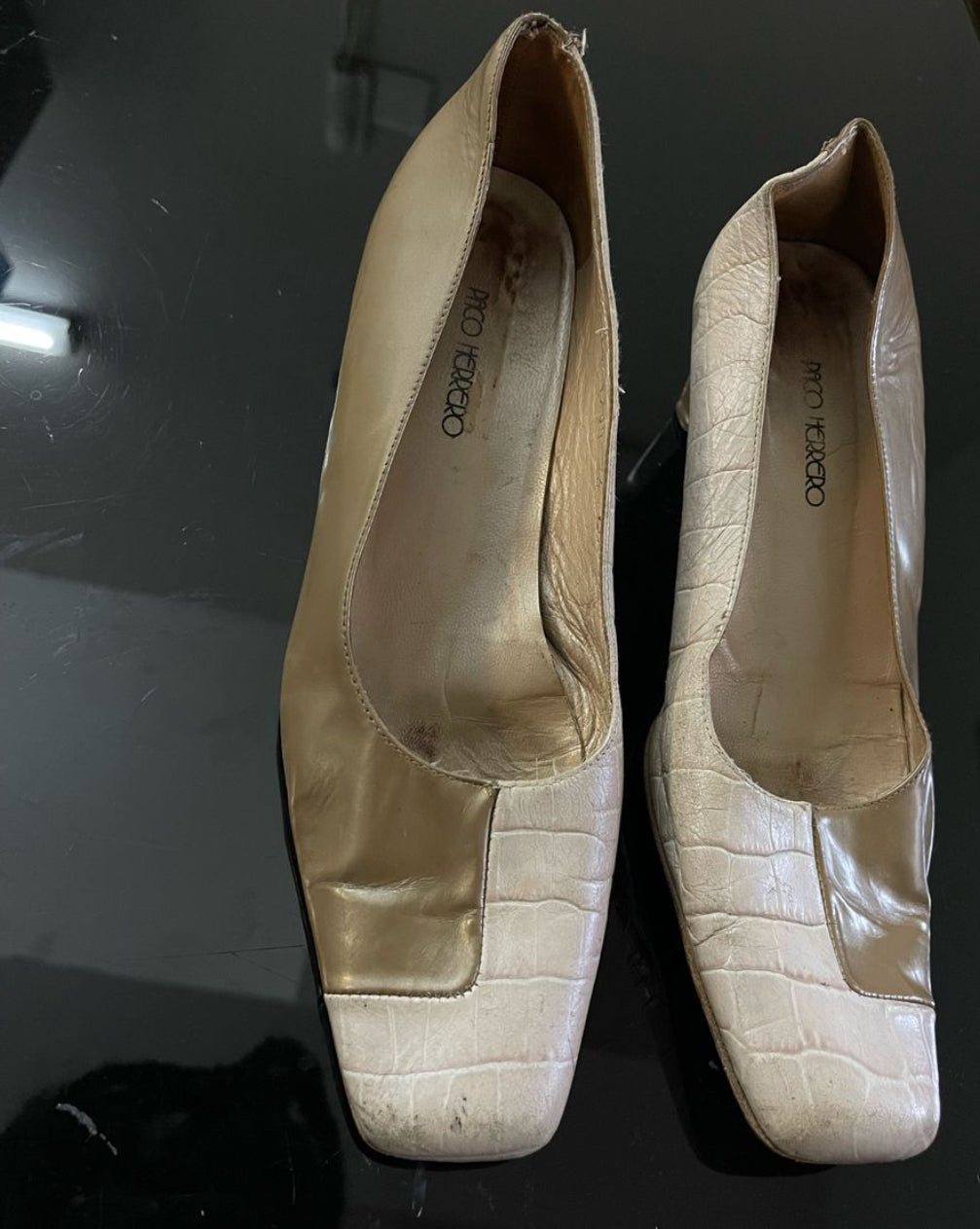 square toe vintage heels