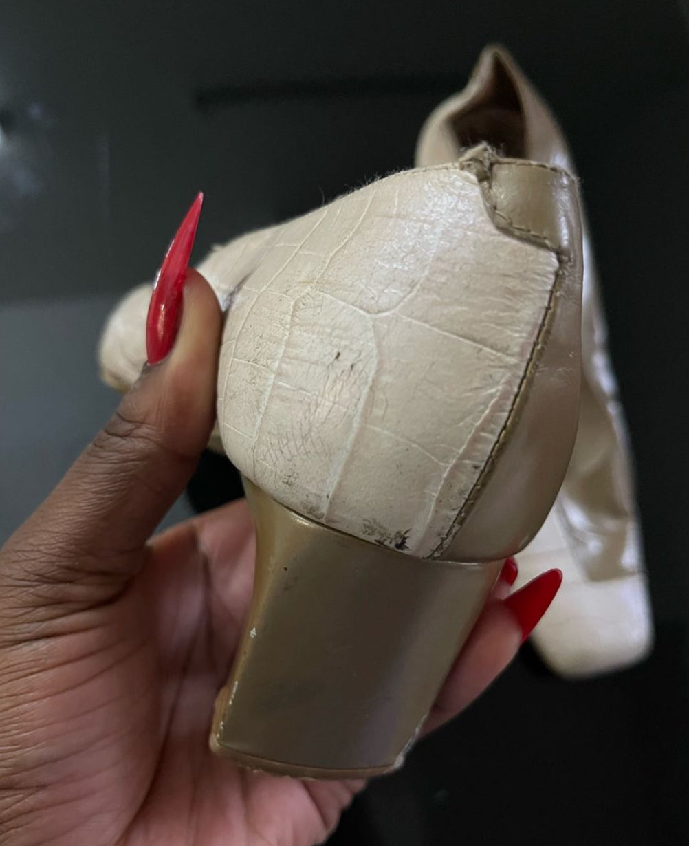 square toe vintage heels
